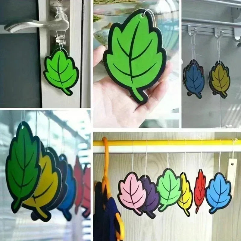 6-60pcs Car Air Freshener Natural Scented Tea Paper Auto Hanging Vanilla Perfume Fragrance Leaf Shape Car Accessories Interior