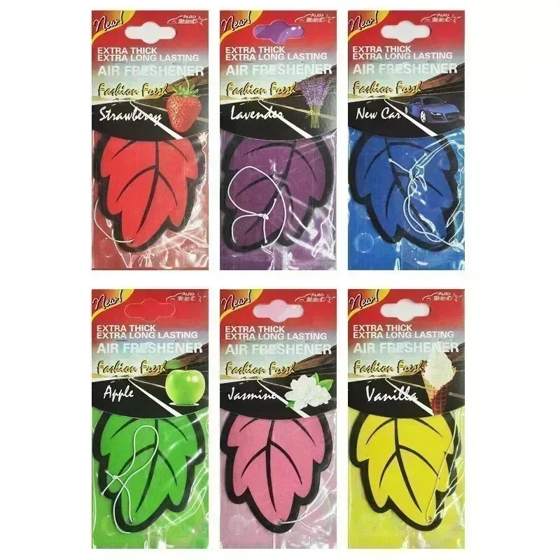 6-60pcs Car Air Freshener Natural Scented Tea Paper Auto Hanging Vanilla Perfume Fragrance Leaf Shape Car Accessories Interior