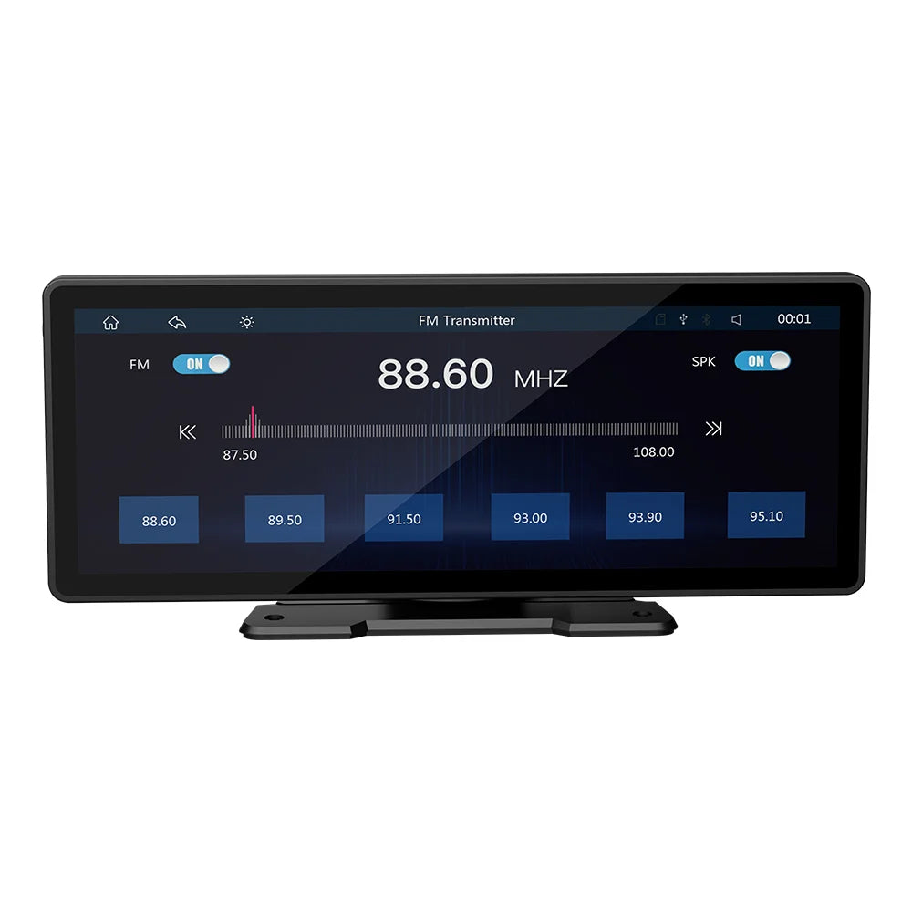 BQCC 10.26 Inch Portable Wireless Carplay Screen HD Rear Reversing Camera Car Radio DVR MP5 Multimedia Video Player Android Auto