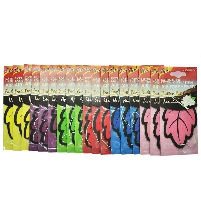6-60pcs Car Air Freshener Natural Scented Tea Paper Auto Hanging Vanilla Perfume Fragrance Leaf Shape Car Accessories Interior