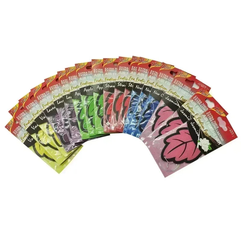 6-60pcs Car Air Freshener Natural Scented Tea Paper Auto Hanging Vanilla Perfume Fragrance Leaf Shape Car Accessories Interior