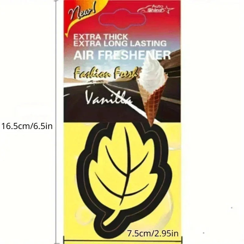 6-60pcs Car Air Freshener Natural Scented Tea Paper Auto Hanging Vanilla Perfume Fragrance Leaf Shape Car Accessories Interior